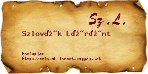 Szlovák Lóránt névjegykártya