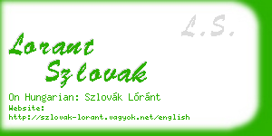 lorant szlovak business card