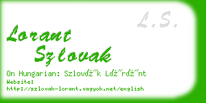 lorant szlovak business card